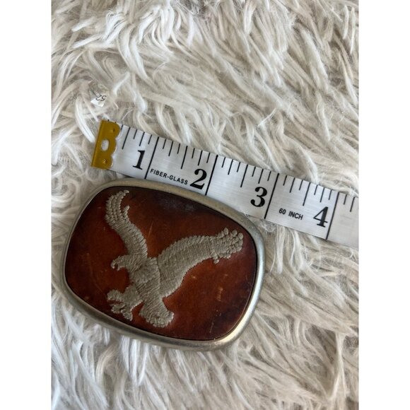 Vintage American Eagle Belt Buckle Leather Metal Hand Tooled - Picture 4 of 5